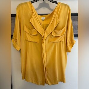 Anthropologie Odille mustard Blouse